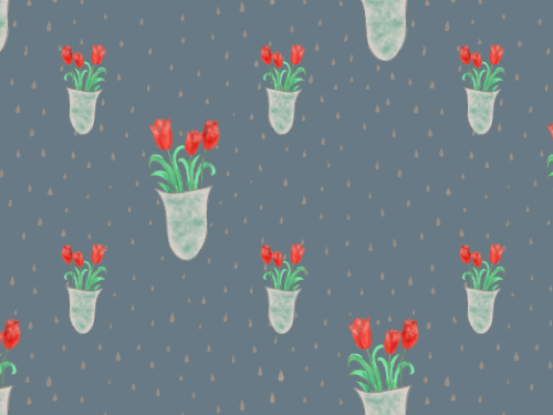 Tulips in a vase floral pattern