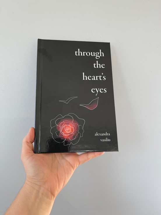 Love poetry titled "Through the heart's eyes" hardcover