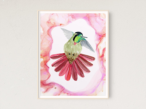 Happy Hummingbird Art Print