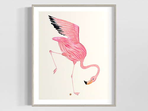Dancing Flamingos No 3 – Art Print