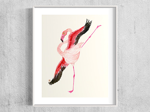 Dancing Flamingos No 1 – Art Print