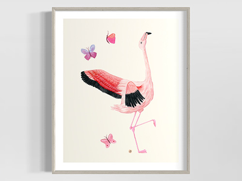 Dancing Flamingos No 5 – Art Print