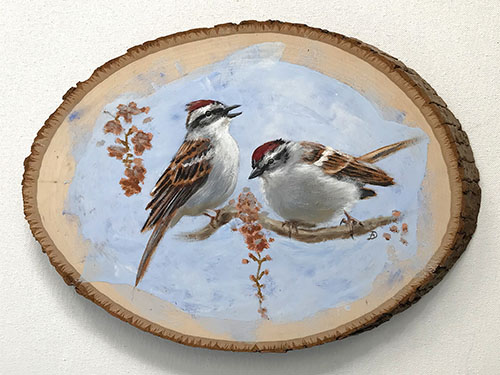 Chipping Sparrows – Original Painting