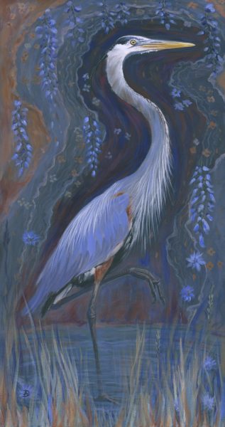 Great Blue Heron - Acrylic on canvas painting