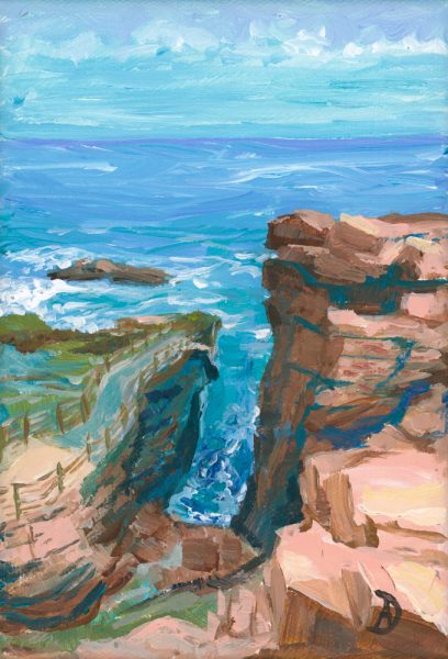 Painting of Thunder Hole at Acadia National Park.